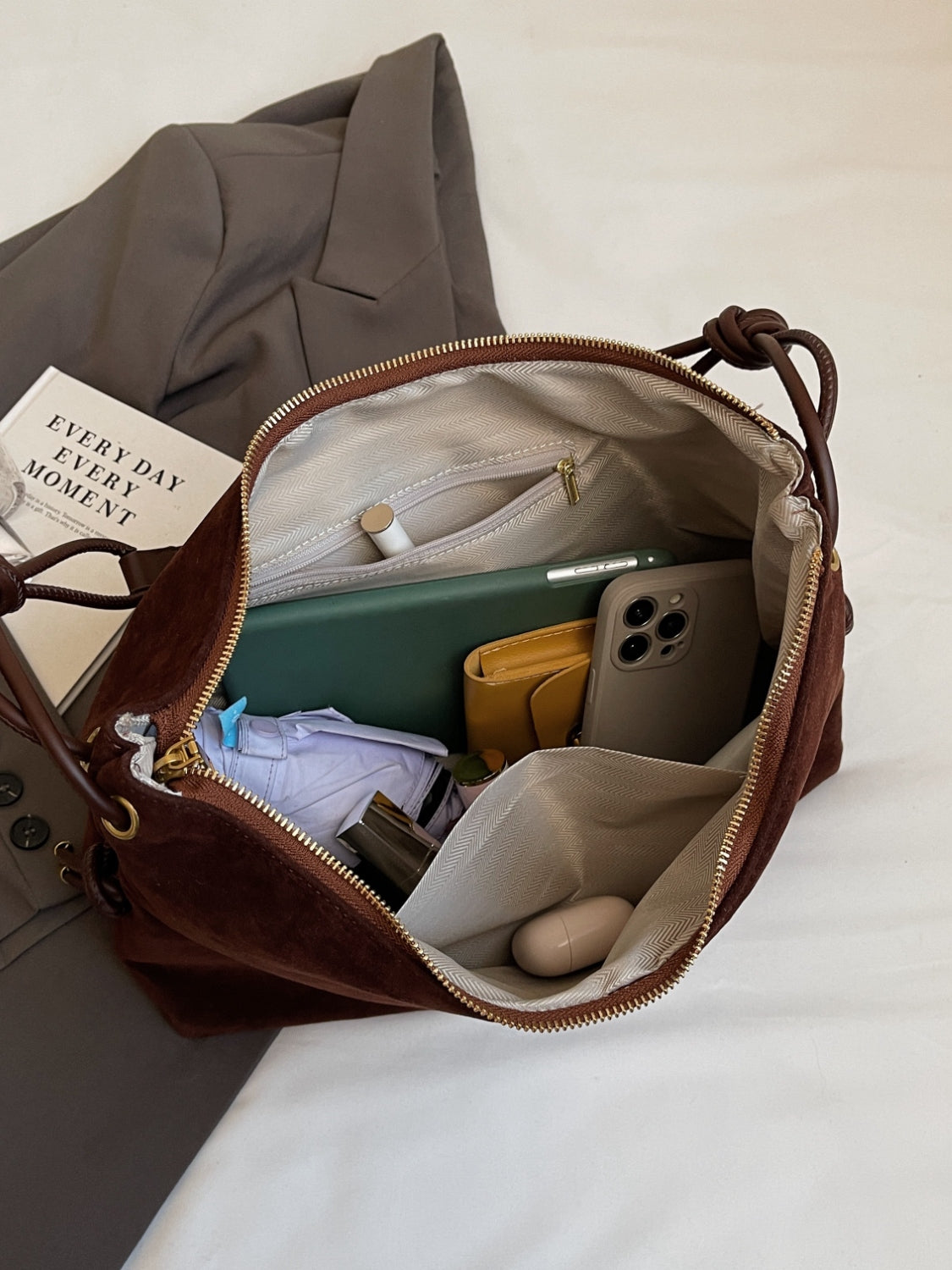 Elarova | Handtasche Aus Wildleder