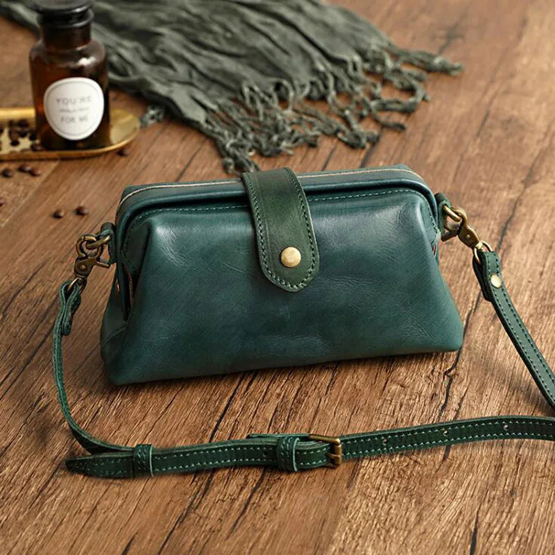Elarova | Handtasche Buckle Echtes Leder
