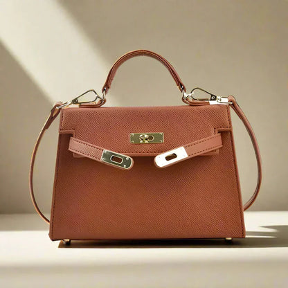 Elarova | Handtasche Echtes Leder Strukturiertes Design Abnehmbarer Schulterriemen Elegantes Aussehen