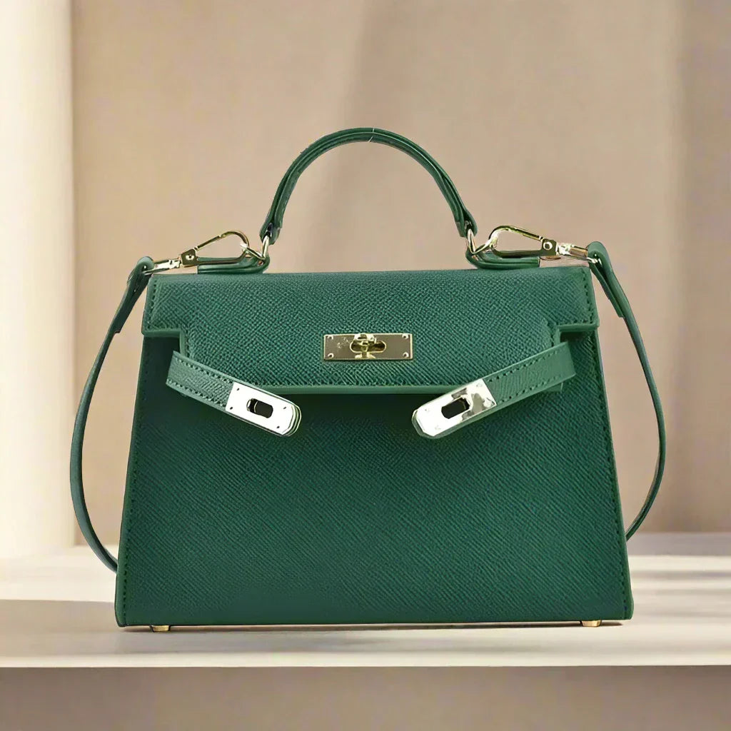 Elarova | Handtasche Echtes Leder Strukturiertes Design Abnehmbarer Schulterriemen Elegantes Aussehen