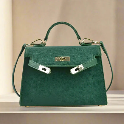 Elarova | Handtasche Echtes Leder Strukturiertes Design Abnehmbarer Schulterriemen Elegantes Aussehen