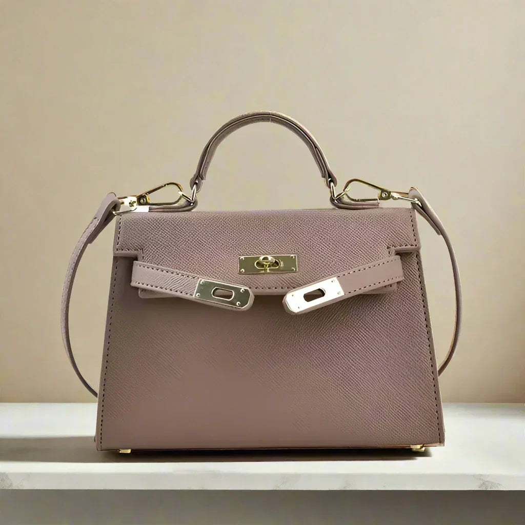 Elarova | Handtasche Echtes Leder Strukturiertes Design Abnehmbarer Schulterriemen Elegantes Aussehen