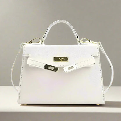 Elarova | Handtasche Echtes Leder Strukturiertes Design Abnehmbarer Schulterriemen Elegantes Aussehen