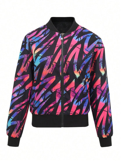 Elarova | Herbst Winter Freizeit Druckjacke