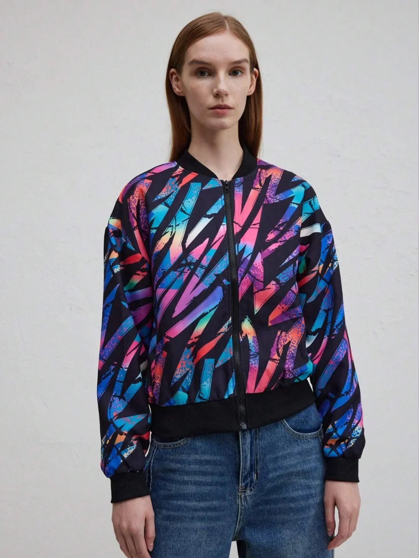 Elarova | Herbst Winter Freizeit Druckjacke