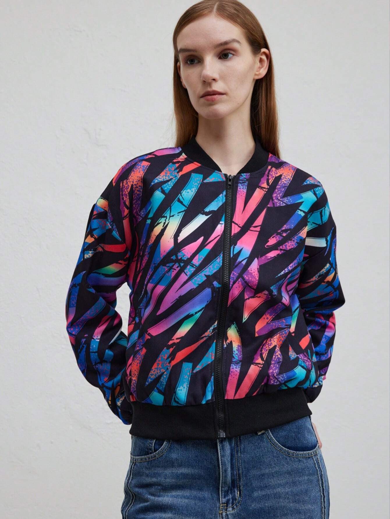 Elarova | Herbst Winter Freizeit Druckjacke