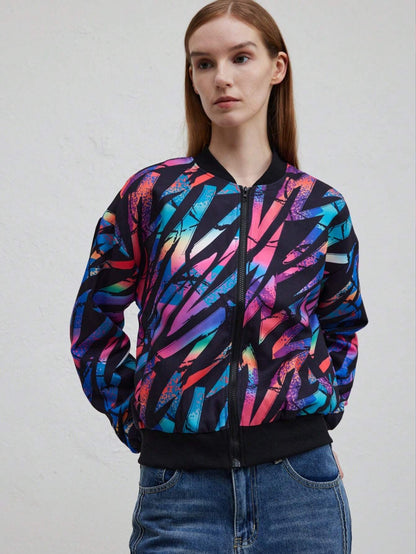 Elarova | Herbst Winter Freizeit Druckjacke