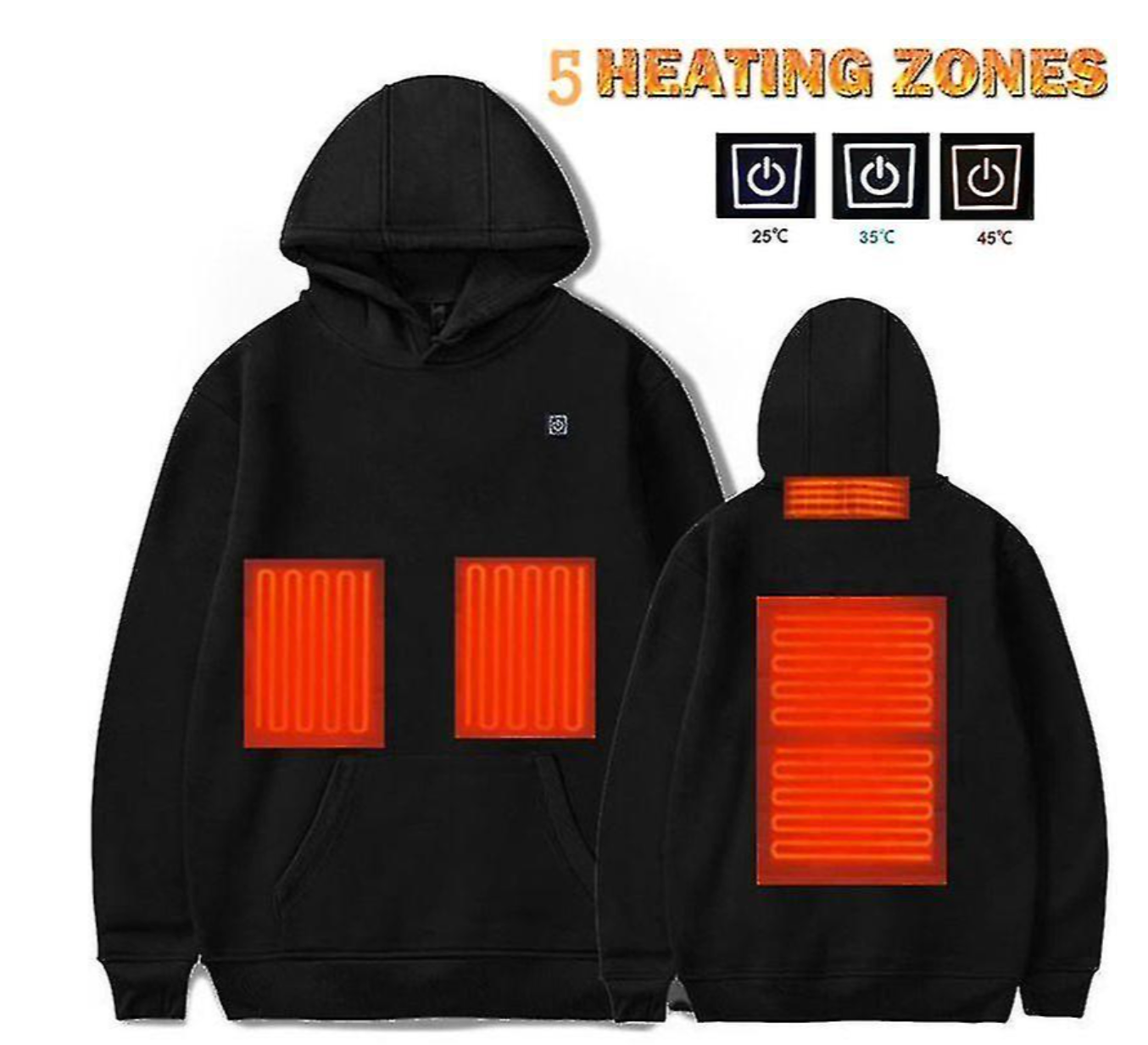 Elarova | Hoodies, USB elektrische Heizung leichte Kapuzen-Sweatshirts Jacke