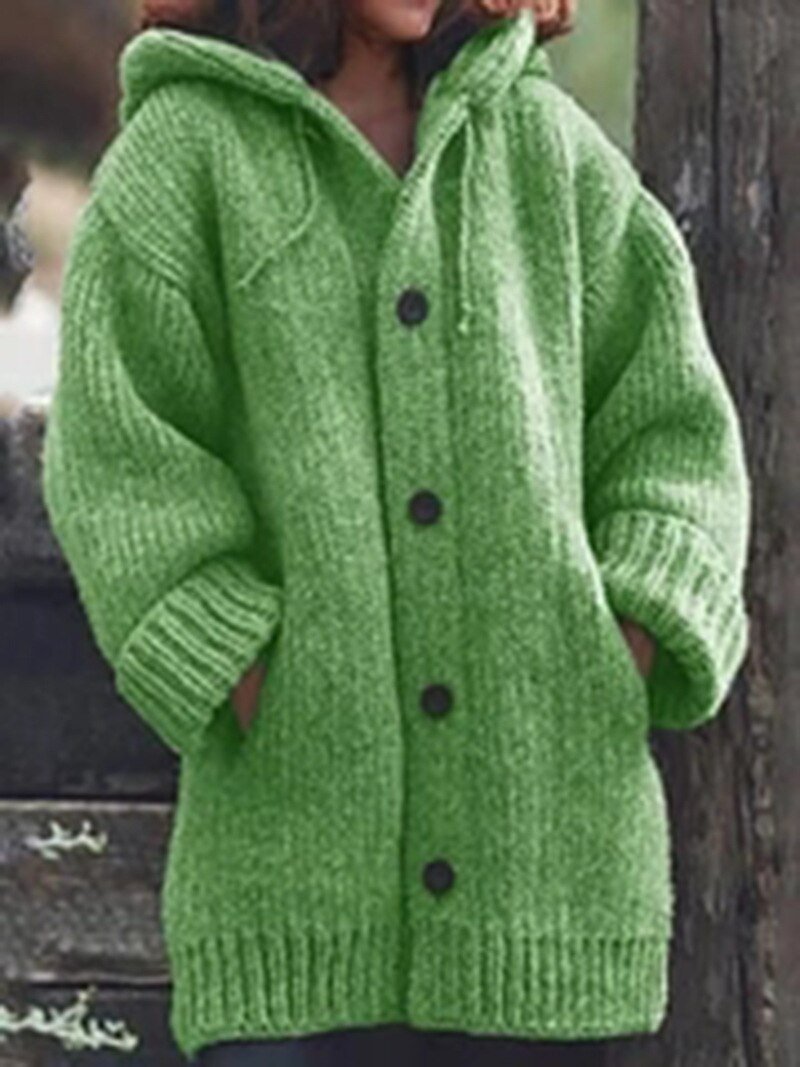 Elarova | Hutkragen Schlichte, locker sitzende, langärmelige Strickjacke
