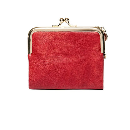 Elarova | Kiss Lock Tasche stilvolle Damen Münzgeldbörse