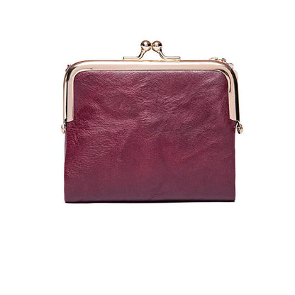 Elarova | Kiss Lock Tasche stilvolle Damen Münzgeldbörse