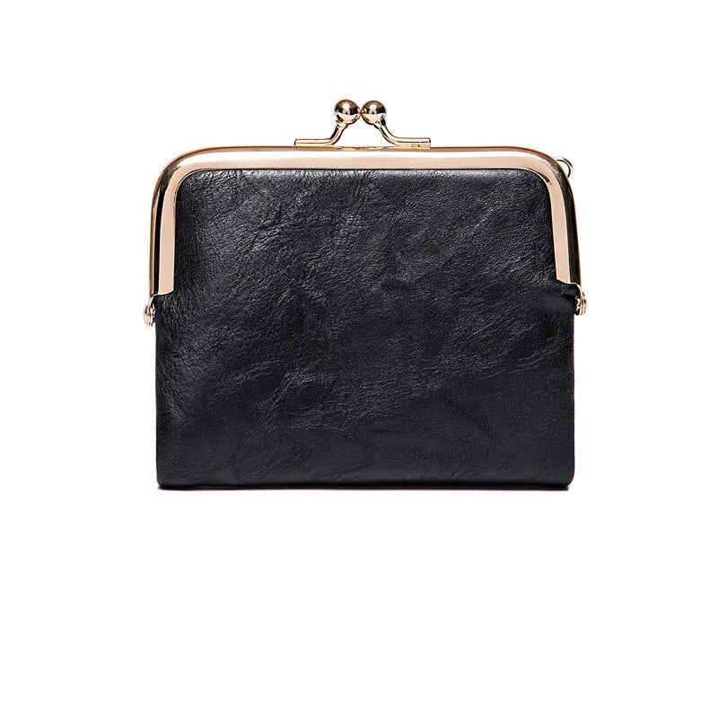Elarova | Kiss Lock Tasche stilvolle Damen Münzgeldbörse