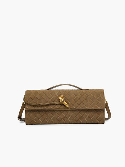 Elarova | Klapp Suede Clutch Tasche