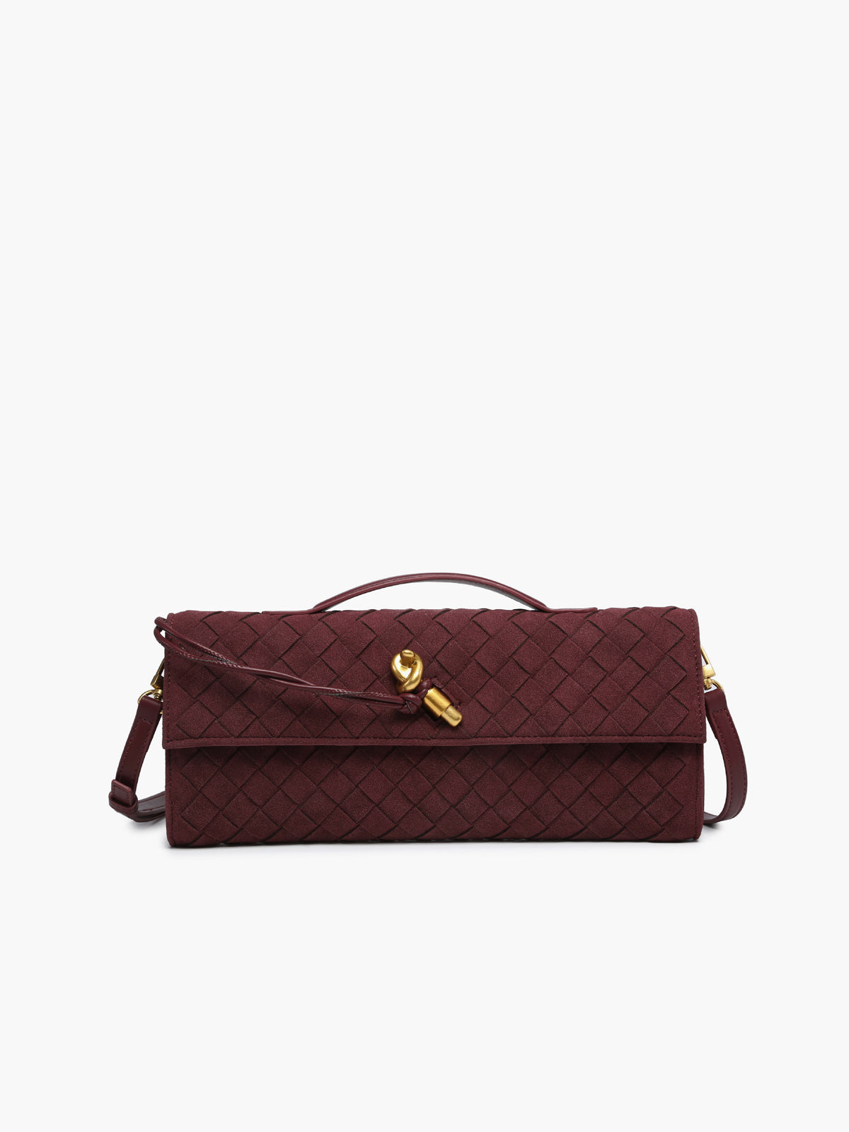 Elarova | Klapp Suede Clutch Tasche