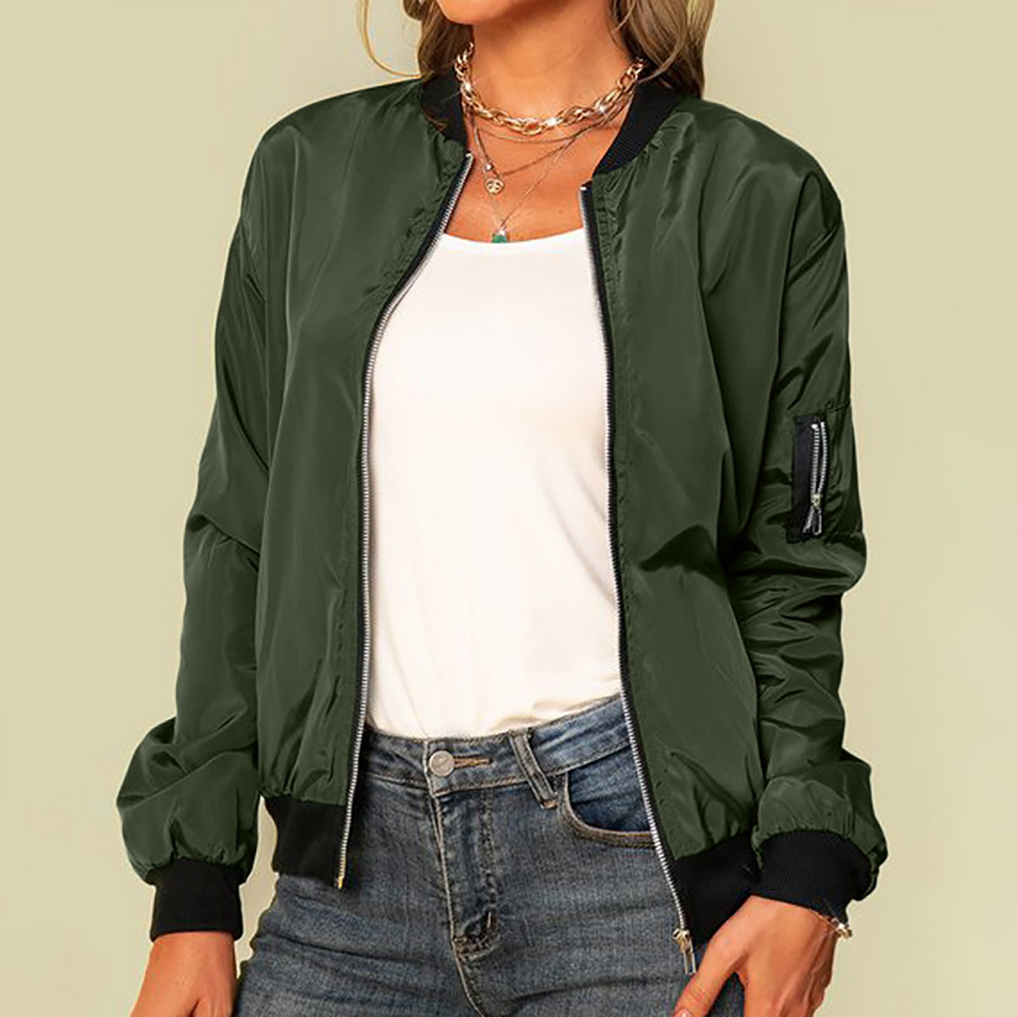 Elarova | Klassisches Lässiges Bomberjacke Damen