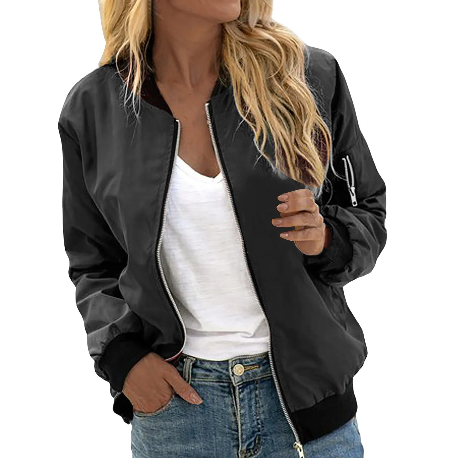 Elarova | Klassisches Lässiges Bomberjacke Damen