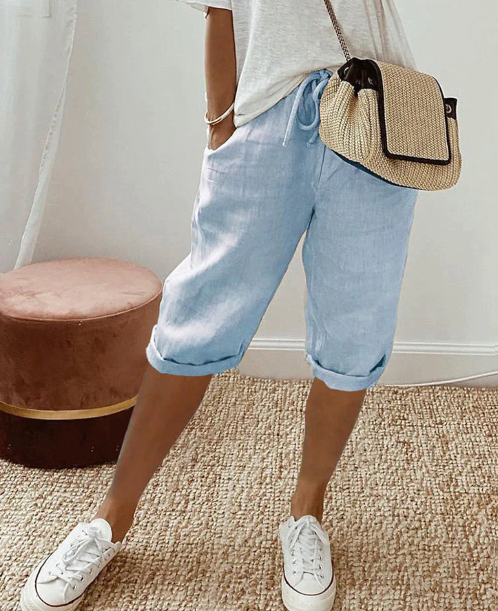 Elarova | Kurze Trendy modische Kniehose für Damen