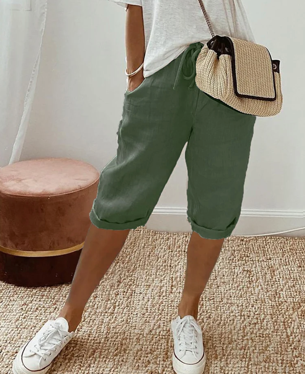 Elarova | Kurze Trendy modische Kniehose für Damen