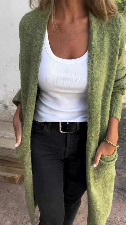 Norvielle Damen Strickmantel Kuschelig - Norvielle
