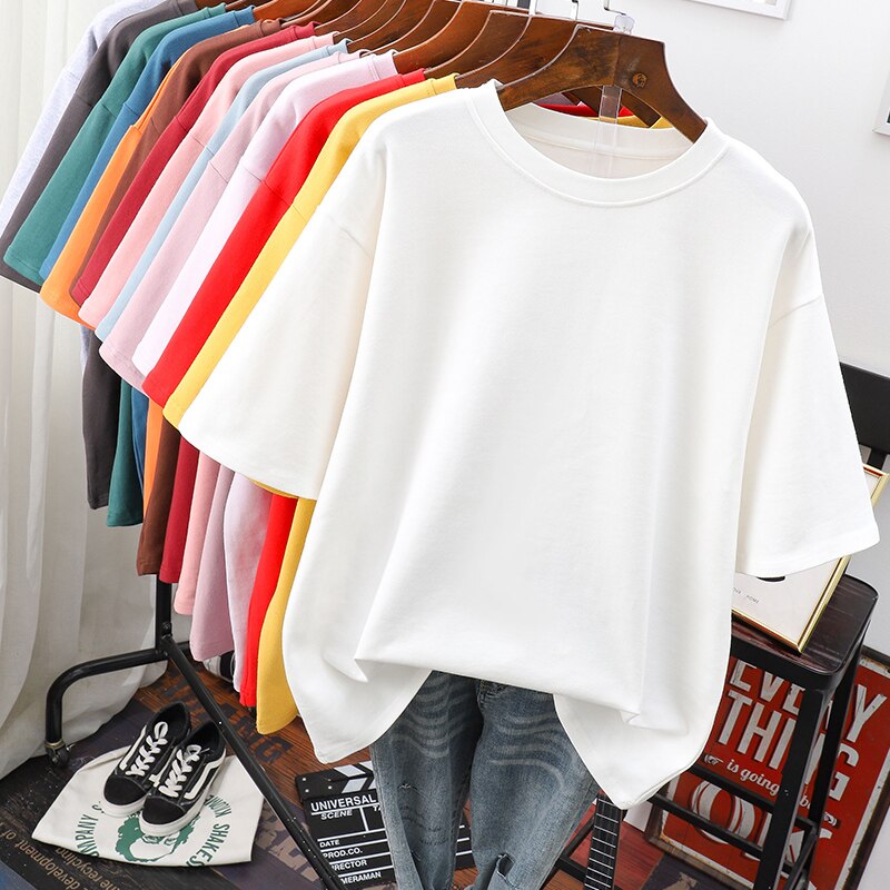 Damen Plus-Size T-Shirt Baumwolle Kuschelig Weiß - Norvielle
