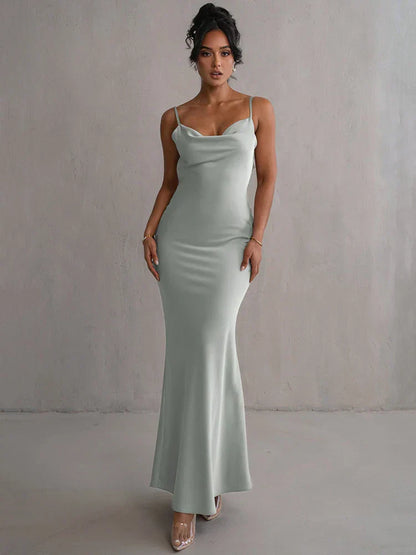 Norvielle Damen Langarm-Blumenkleid Offener Rücken - Norvielle