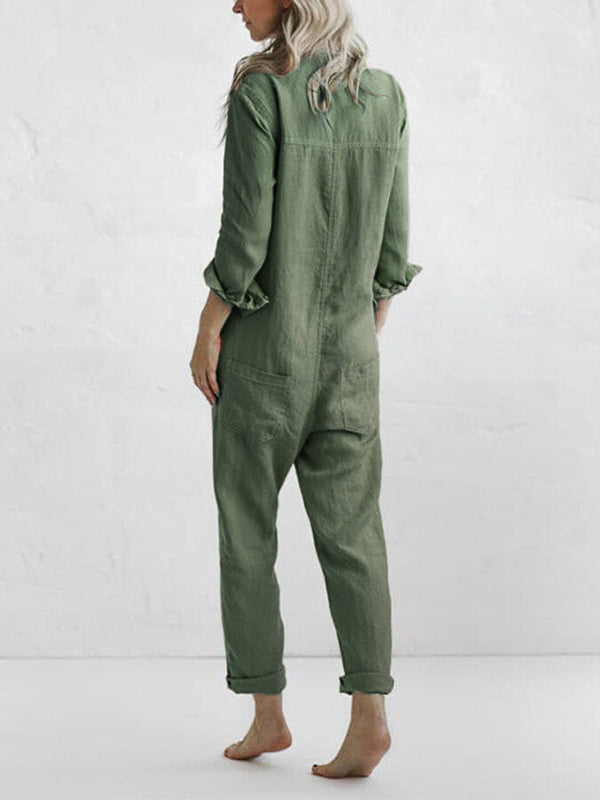 Norvielle Damen Langärmliger Jumpsuit - Norvielle