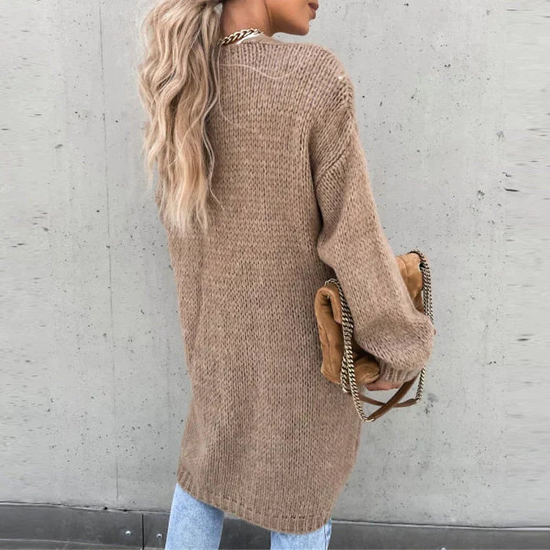 Elarova | Lange Luftige Strickjacke für Damen | Lässig und Komfortabel