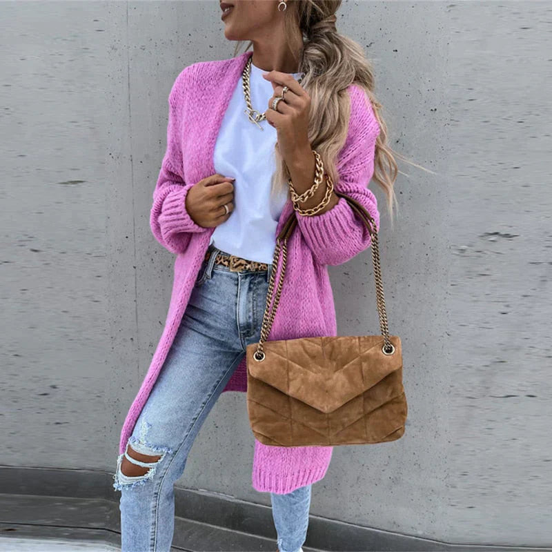 Elarova | Lange Luftige Strickjacke für Damen | Lässig und Komfortabel