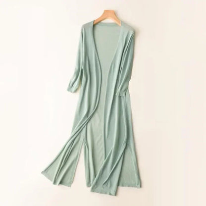 Elarova | Lange Offene Front Strickjacke