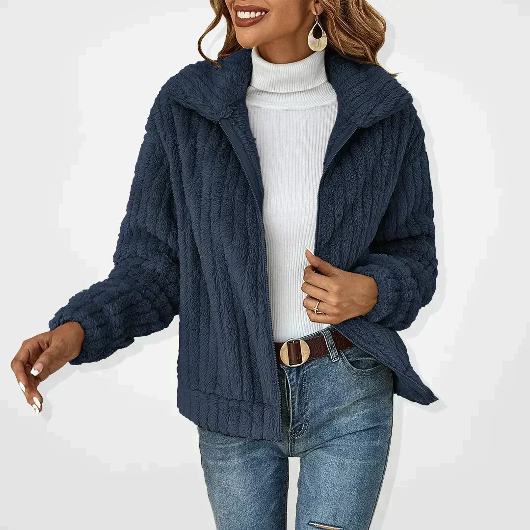Elarova | Lässige PlüschStrickjacke