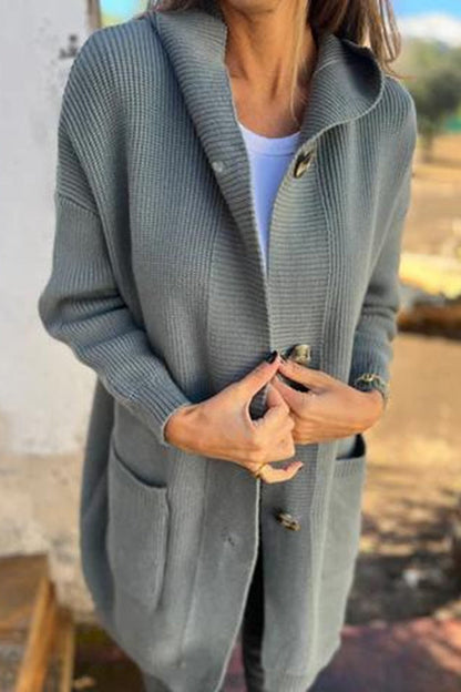 Elarova | Lässiger Herbst Strickcardigan mit Kapuze für Frauen