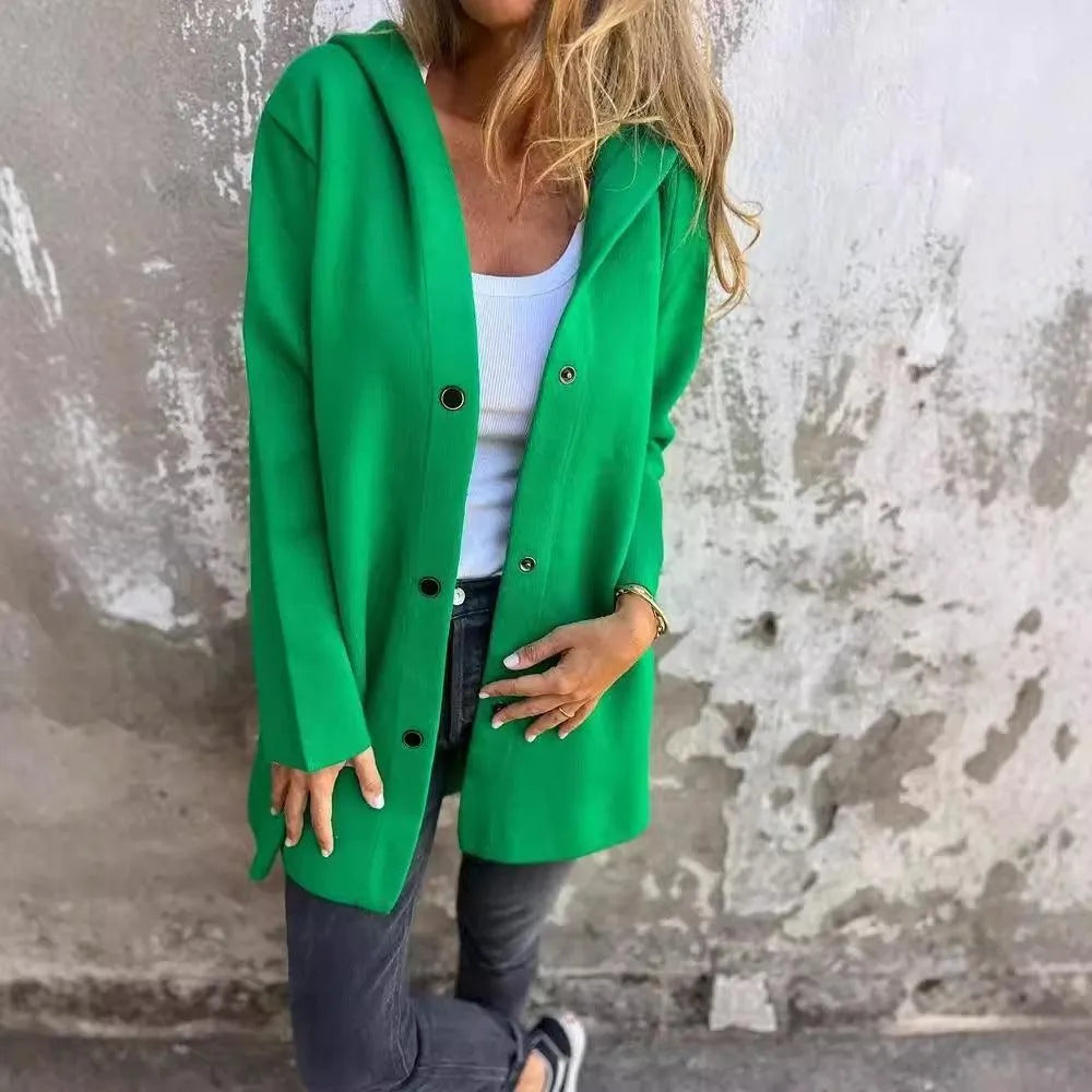 Norvielle Damen Cardigan Mit Kapuze Lässig - Norvielle