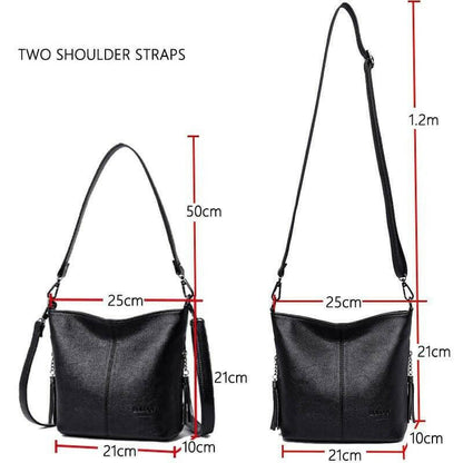 Elarova | Leder Schultertasche Organisiert Bleiben Mit Stil!