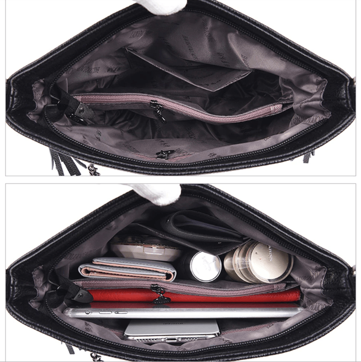 Elarova | Leder Schultertasche Organisiert Bleiben Mit Stil!