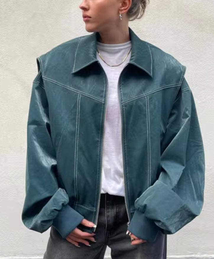 Elarova | Lederbomberjacke Im Vintage-Stil