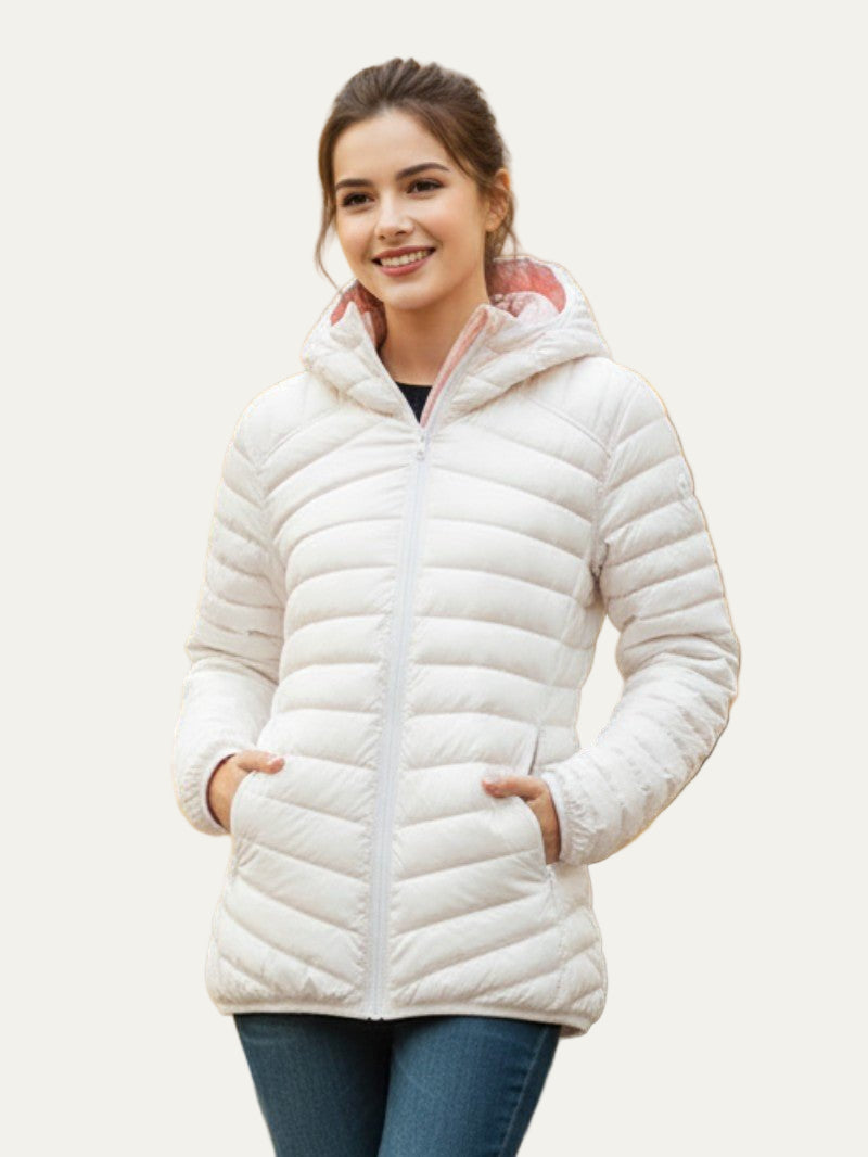 Norvielle Damen Steppjacke Leicht Kapuze - Norvielle