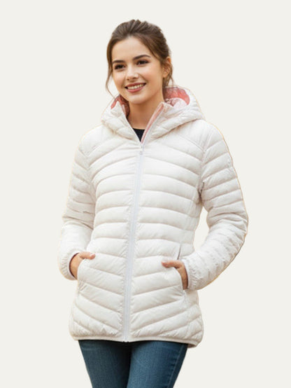 Norvielle Damen Steppjacke Leicht Kapuze - Norvielle