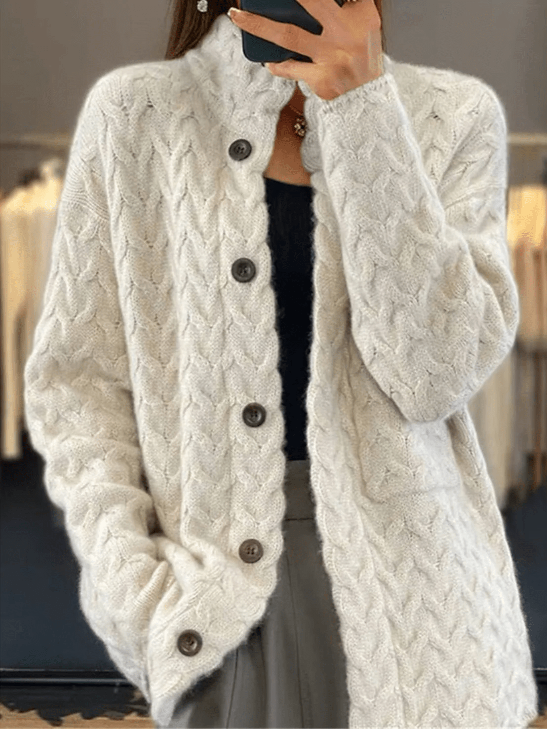 Damen Leichter Strickcardigan Entspannter Alltagsstil - Norvielle