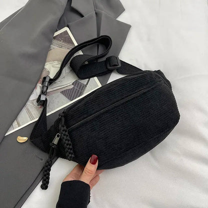 Norvielle Damen Umhängetasche Leicht Kord Breiter Riemen Beige - Norvielle