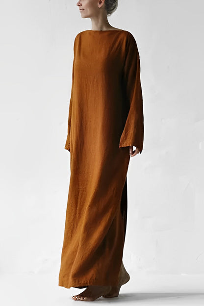 Elarova | Leinen Wickel Maxikleid