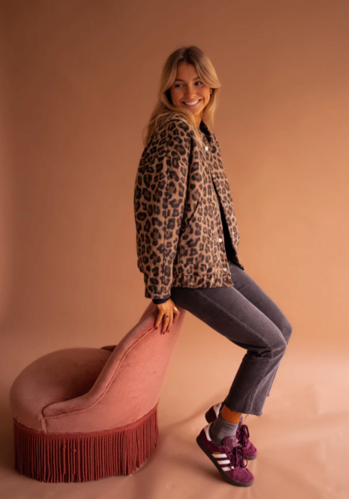 Norvielle Damen Leopard Bomberjacke - Norvielle