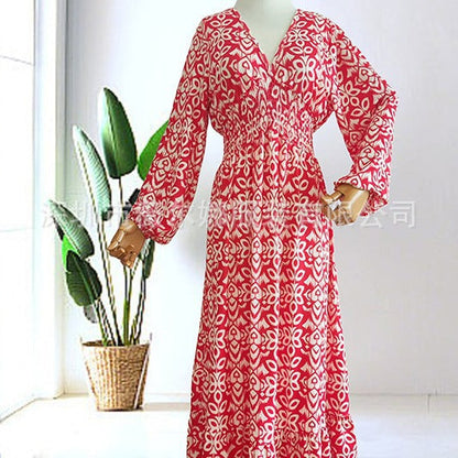 Norvielle Damen Langkleid Strandkleid Leicht Locker - Norvielle
