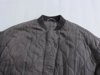 Elarova | Lockere Graue Bomberjacke Für Damen