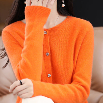 Elarova | Lockerer Damen Cashmere Strickjacke Mit Rundhalsausschnitt Aus Hochwertiger Veganer Wolle