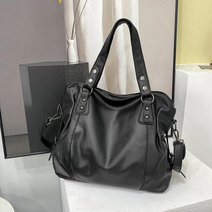 Norvielle Damen Leder Schultertasche Lederoptik - Norvielle