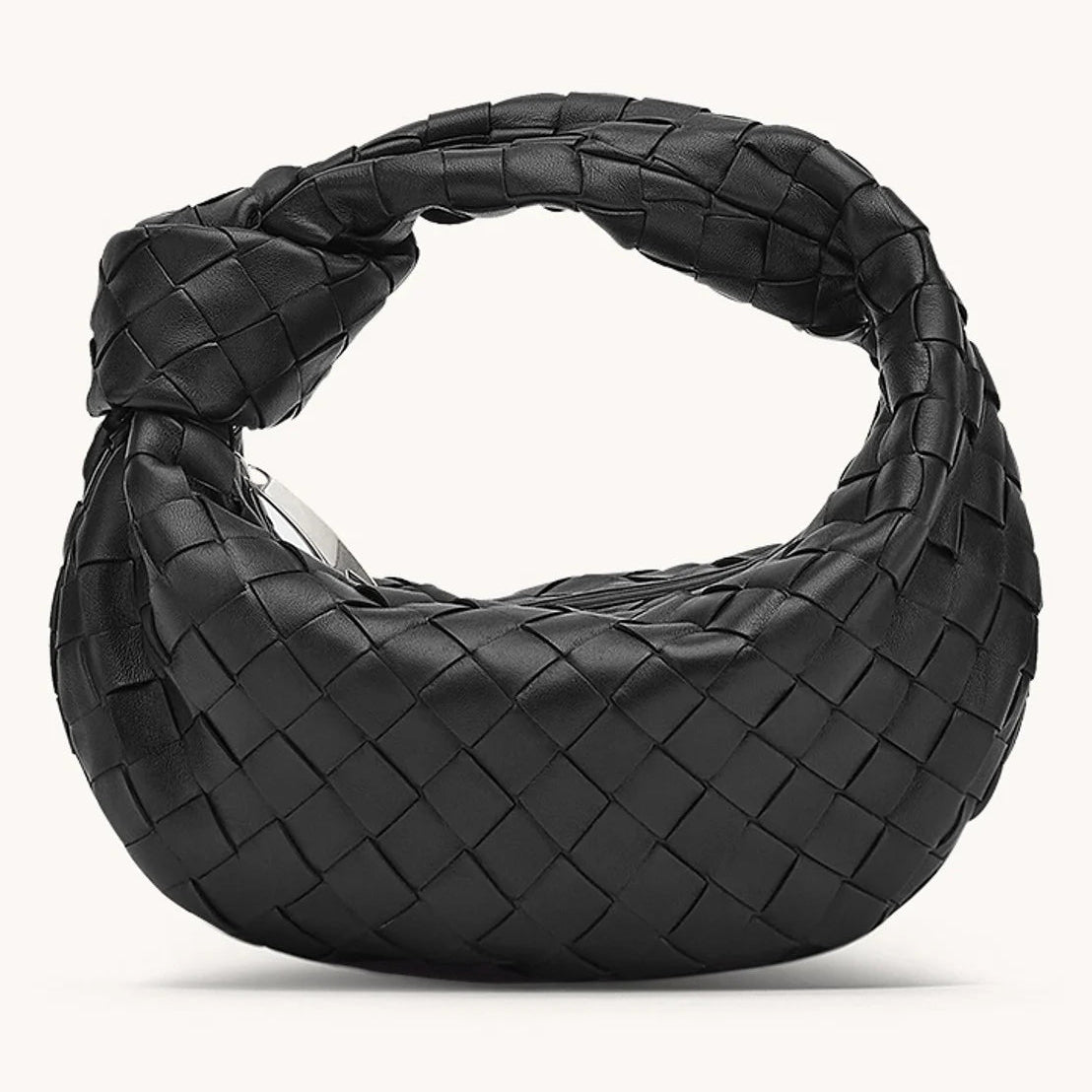 Norvielle Damen Geflochtene Handtasche Mit Knopf Schwarz - Norvielle