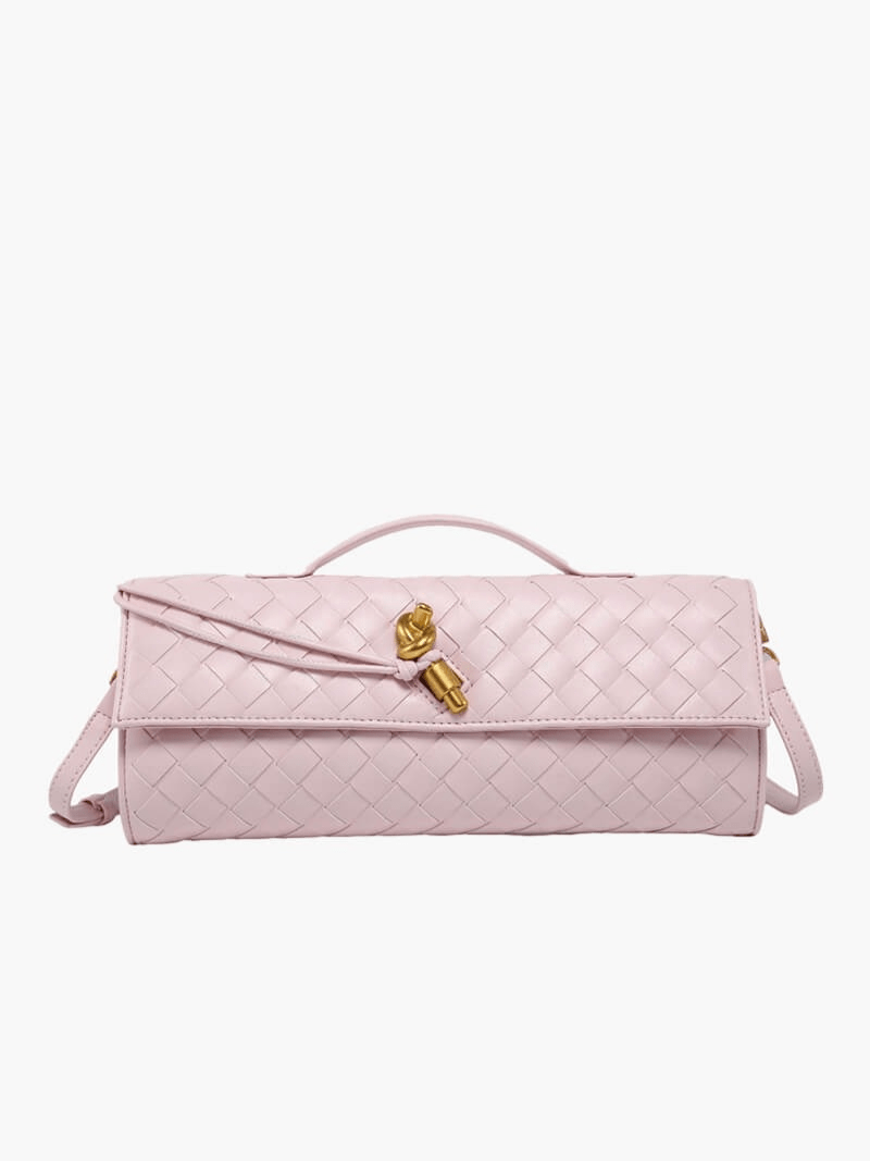 Elarova | Luxuriöse Gewebte Handtasche Mit Goldverschluss