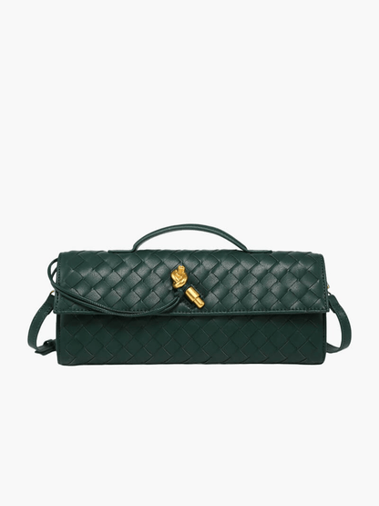 Elarova | Luxuriöse Gewebte Handtasche Mit Goldverschluss