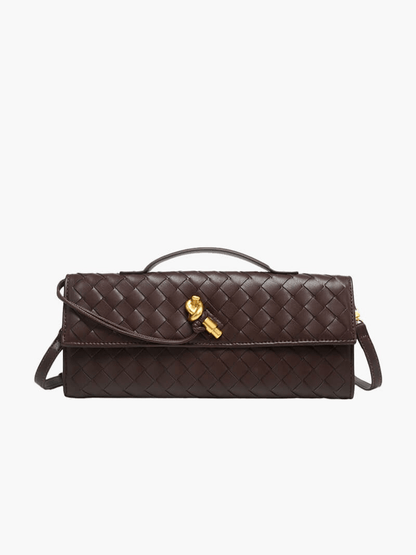 Elarova | Luxuriöse Gewebte Handtasche Mit Goldverschluss