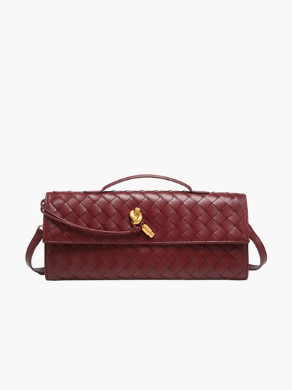 Elarova | Luxuriöse Gewebte Handtasche Mit Goldverschluss
